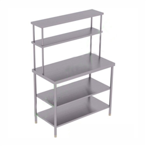 Working Table With Overhead Shelves
